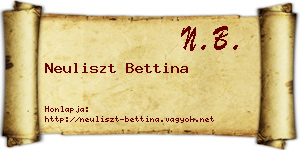 Neuliszt Bettina névjegykártya